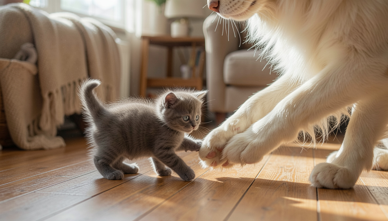 chatte avec son chaton
